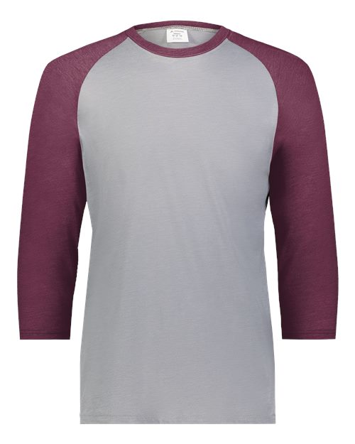 Augusta Sportswear Men's Gameday Vintage T-Shirt - Grey Heather/ Maroon Heather Front