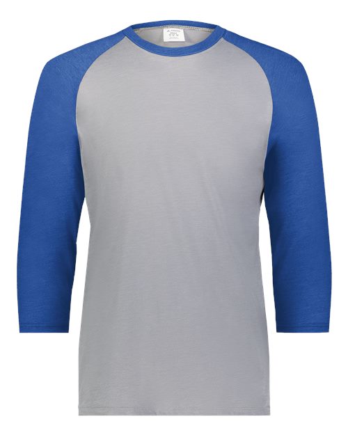 Augusta Sportswear Men's Gameday Vintage T-Shirt - Grey Heather/ Royal Heather Front