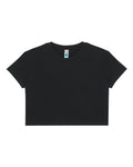 Lane Seven Women's Garment-Dyed Urban Cropped Tee - Pigment Black Front