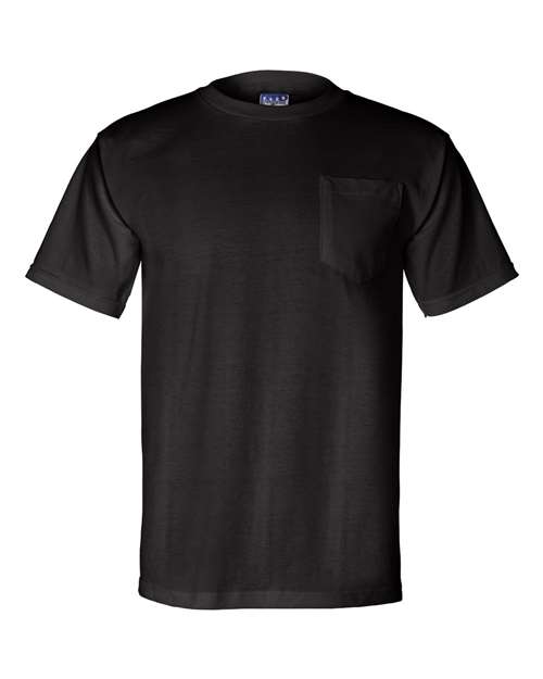 Bayside Unisex Union-Made Pocket T-Shirt - Black Front