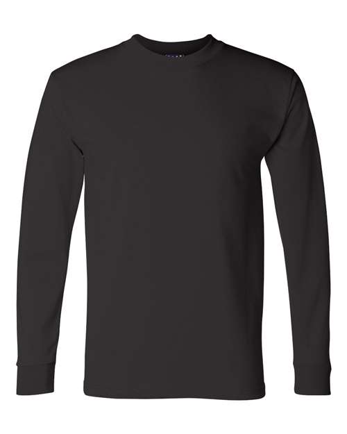 Bayside Unisex Union-Made Long Sleeve T-Shirt - Black Front