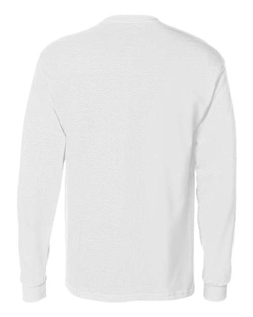 Men's Authentic Long Sleeve Pocket T-Shirt - White Back