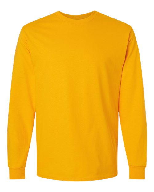 Gildan Unisex Ultra Cotton® Long Sleeve T-Shirt - Gold Front