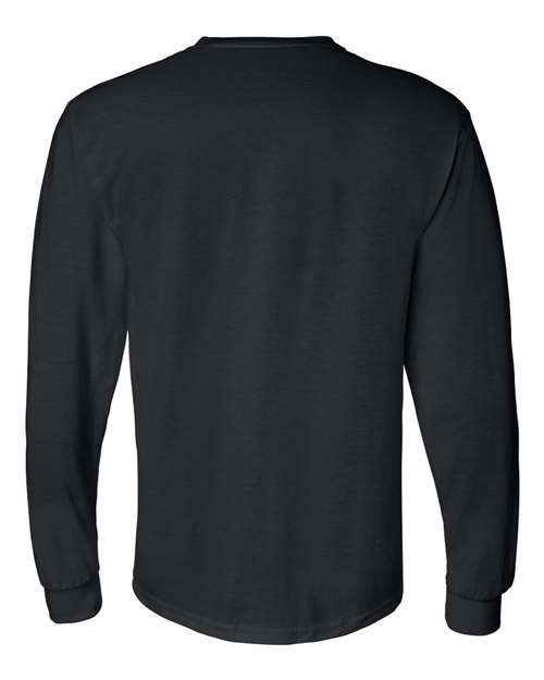 Unisex DryBlend® 50/50 Long Sleeve T-Shirt - Black Back