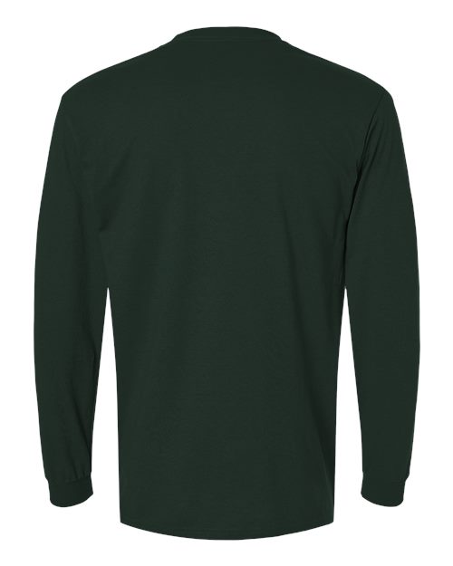 Unisex DryBlend® 50/50 Long Sleeve T-Shirt - Forest Green Back