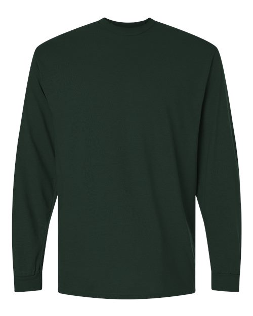 Unisex DryBlend® 50/50 Long Sleeve T-Shirt - Forest Green Front