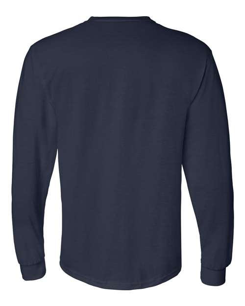 Unisex DryBlend® 50/50 Long Sleeve T-Shirt - Navy Back