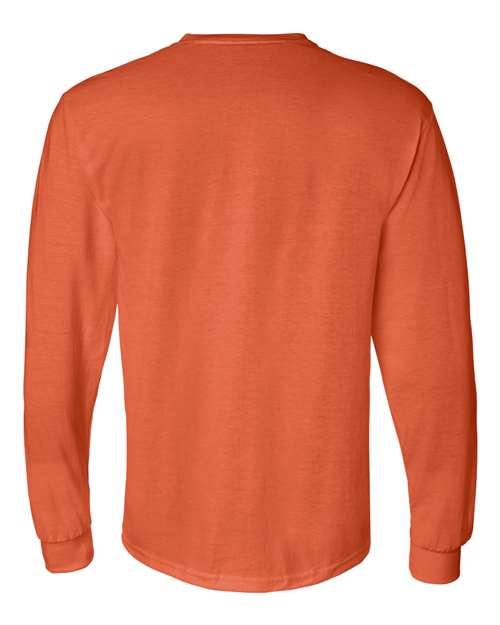 Unisex DryBlend® 50/50 Long Sleeve T-Shirt - Orange Back