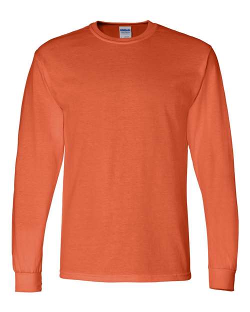 Unisex DryBlend® 50/50 Long Sleeve T-Shirt - Orange Front