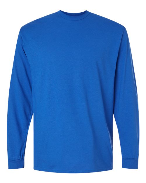 Unisex DryBlend® 50/50 Long Sleeve T-Shirt - Royal Front