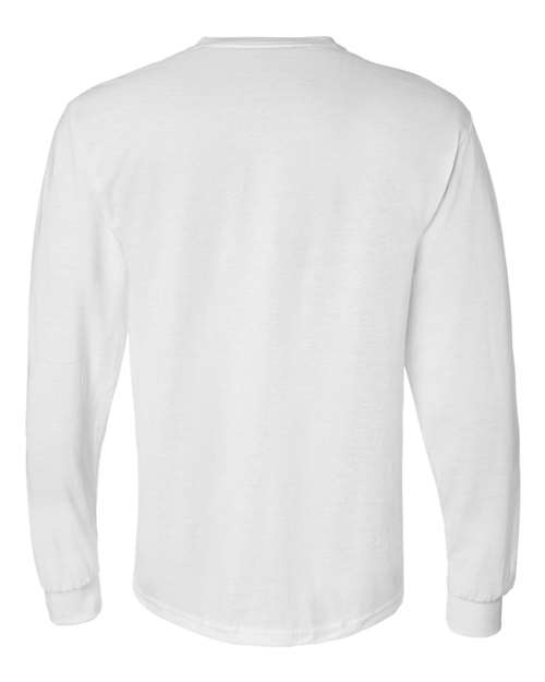 Unisex DryBlend® 50/50 Long Sleeve T-Shirt - White Back