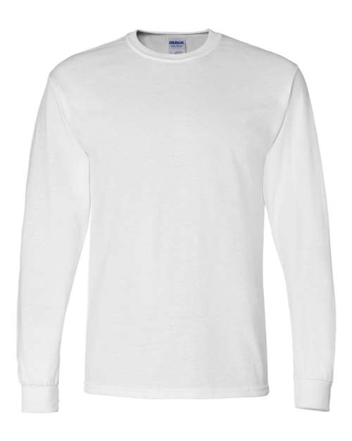 Unisex DryBlend® 50/50 Long Sleeve T-Shirt - White Front