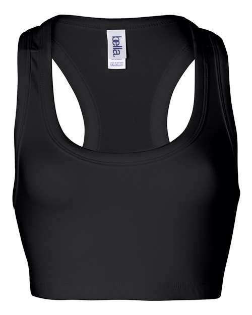 BELLA + CANVAS Women's Nylon Spandex Sports Bra - Black Front