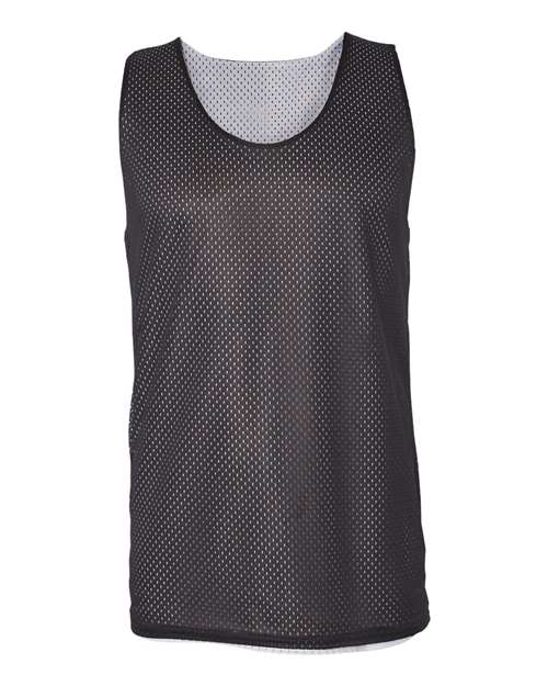 Badger Men's Pro Mesh Reversible Tank Top - Black/ White Front