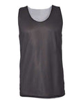 Badger Men's Pro Mesh Reversible Tank Top - Black/ White Front