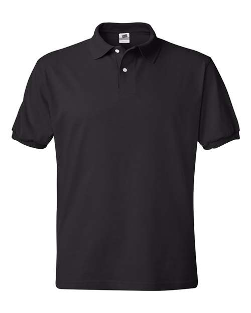 Hanes Unisex EcoSmart® Jersey Polo - Black Front