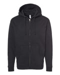 Unisex Heavyweight Full-Zip Hooded Sweatshirt - Black Front