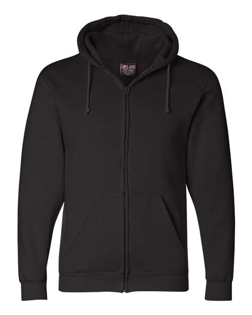 Bayside Unisex USA-Made Full-Zip Hooded Sweatshirt - Black Front