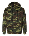 Code Five Unisex Camo Fleece Hoodie Sweatshirt - Green Woodland Front