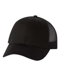 Mesh-Back Twill Trucker Cap - Black Front