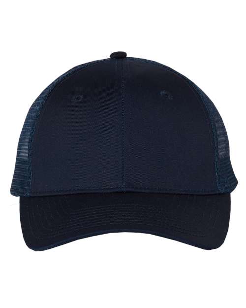 Mesh-Back Twill Trucker Cap - Navy Front