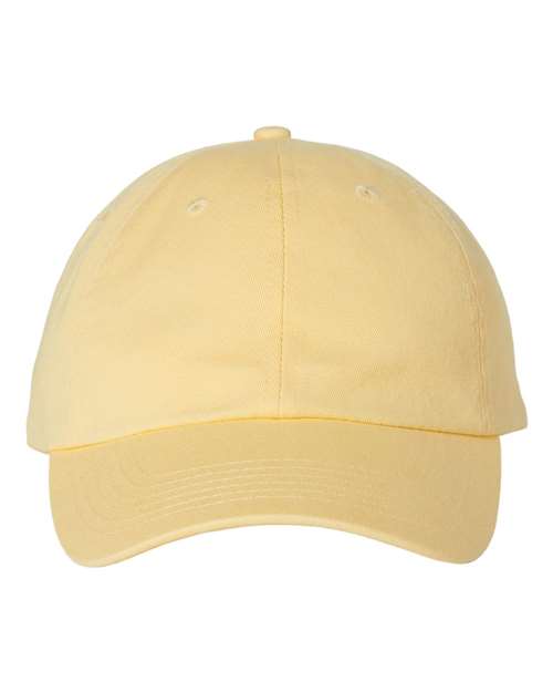 Valucap Bio-Washed Classic Dad Hat - Butter Front