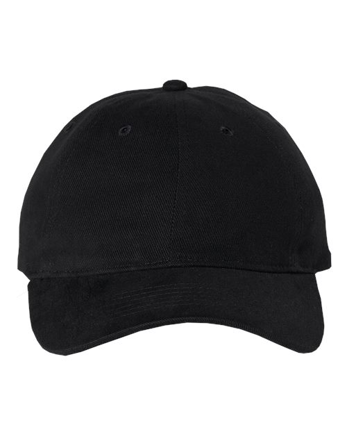 Valucap Heavy Brushed Twill Unstructured Cap - Black Front