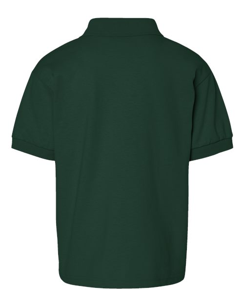Youth DryBlend® Jersey Polo - Forest Green Back