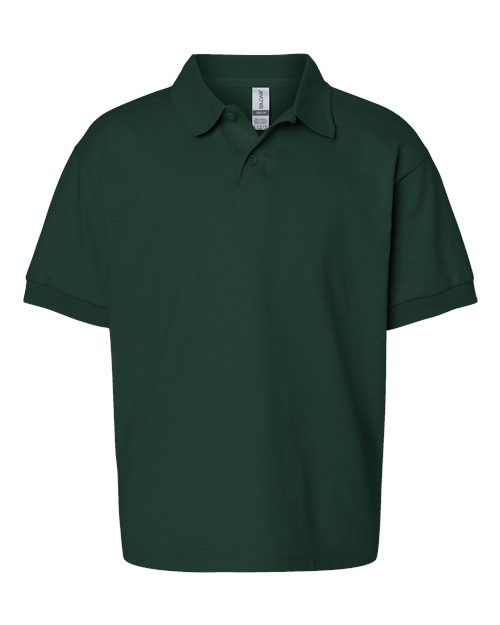 Youth DryBlend® Jersey Polo - Forest Green Front