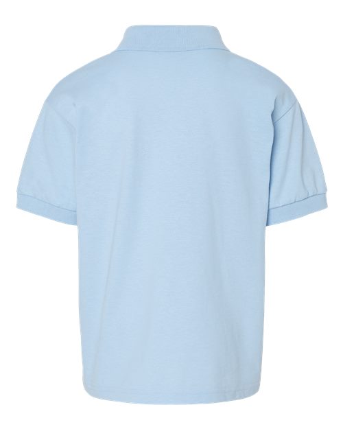 Youth DryBlend® Jersey Polo - Light Blue Back