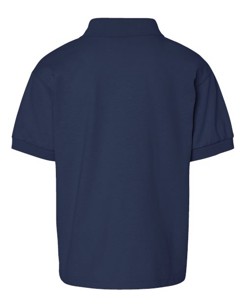 Youth DryBlend® Jersey Polo - Navy Back