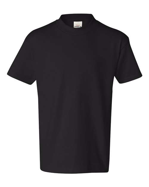 Hanes Youth Authentic T-Shirt - Black Front