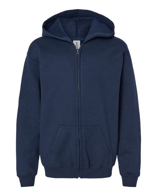 Youth Heavy Blend™ Full-Zip Hooded Sweatshirt - Navy Front