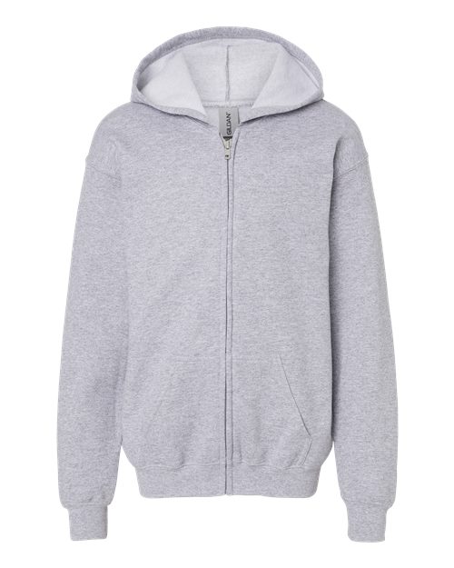 Youth Heavy Blend™ Full-Zip Hooded Sweatshirt - Sport Grey Front