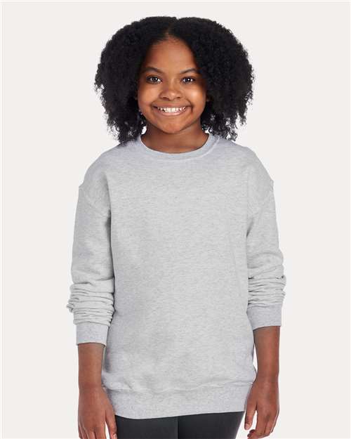 JERZEES Youth NuBlend® Crewneck Sweatshirt - Model Front