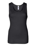 Women's Baby Rib Tank - Black Front