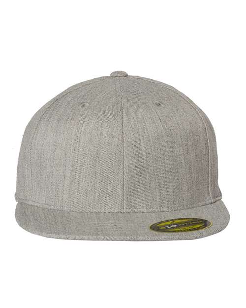 Flexfit 210® Flat Bill Cap - Heather Grey Front