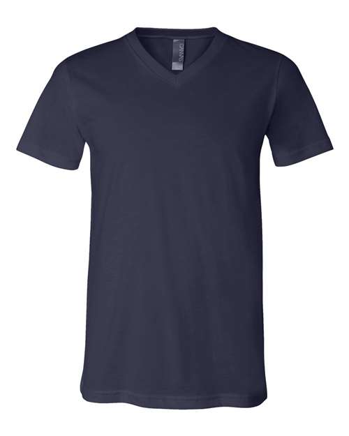BELLA + CANVAS Unisex Jersey V-Neck Tee - Navy Front