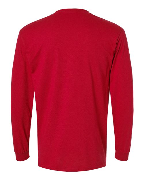 Unisex DryBlend® 50/50 Long Sleeve T-Shirt - Red Back