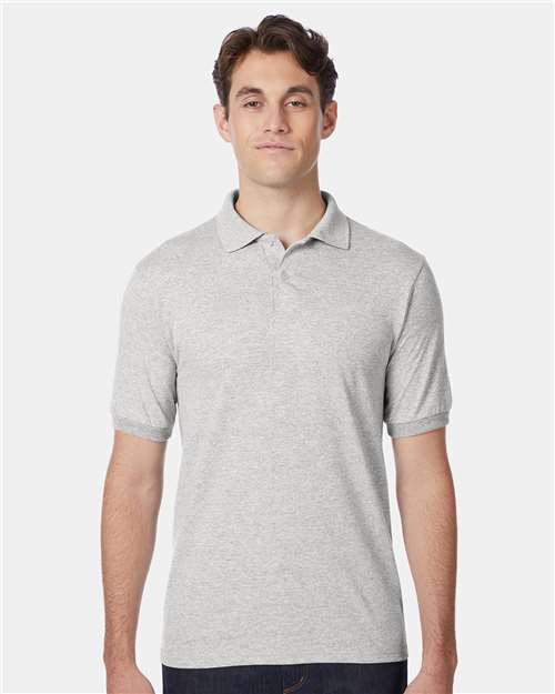 Hanes Unisex EcoSmart® Jersey Polo - Model Front
