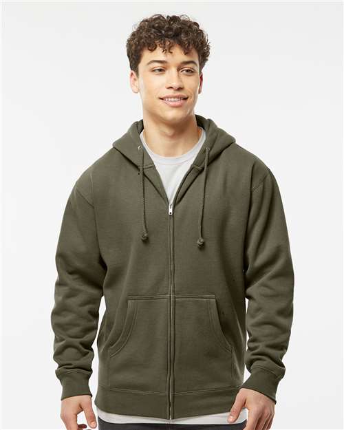 Independent Trading Co. Unisex Heavyweight Full-Zip Hooded Sweatshirt - Model Front