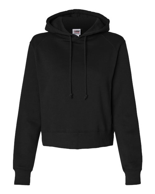 Badger Women's Crop Hooded Sweatshirt - Black Front