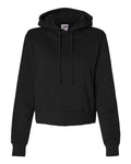 Badger Women's Crop Hooded Sweatshirt - Black Front