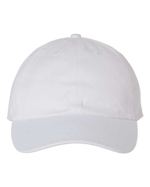 Valucap Bio-Washed Classic Dad Hat - White Front