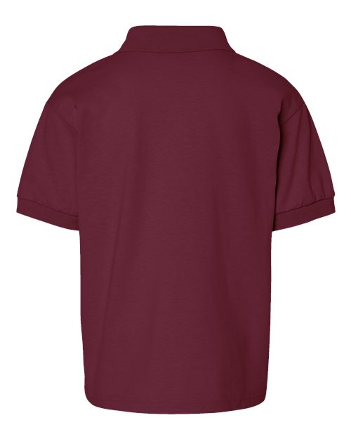Youth DryBlend® Jersey Polo - Maroon Back
