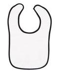 Rabbit Skins Infant Contrast Trim Terry Bib - Black Front