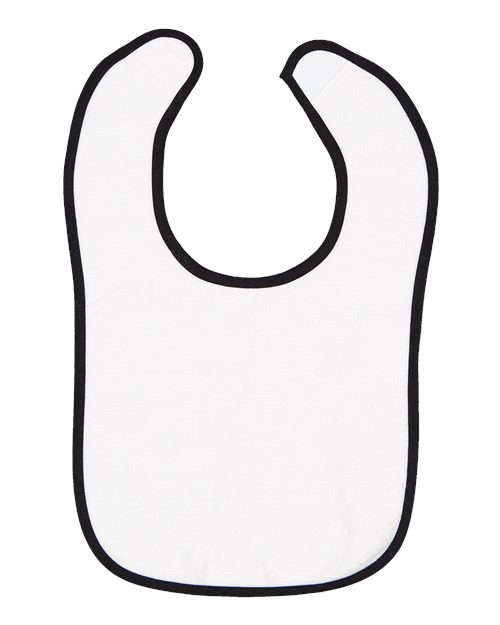 Rabbit Skins Infant Contrast Trim Terry Bib - Black Front