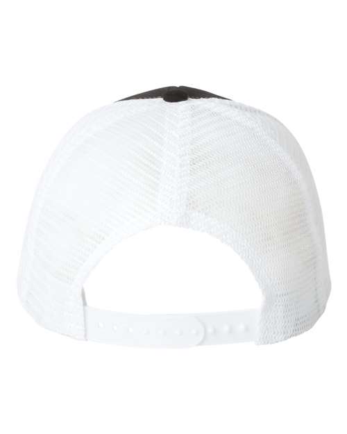 Mesh-Back Twill Trucker Cap - Black/ White Back