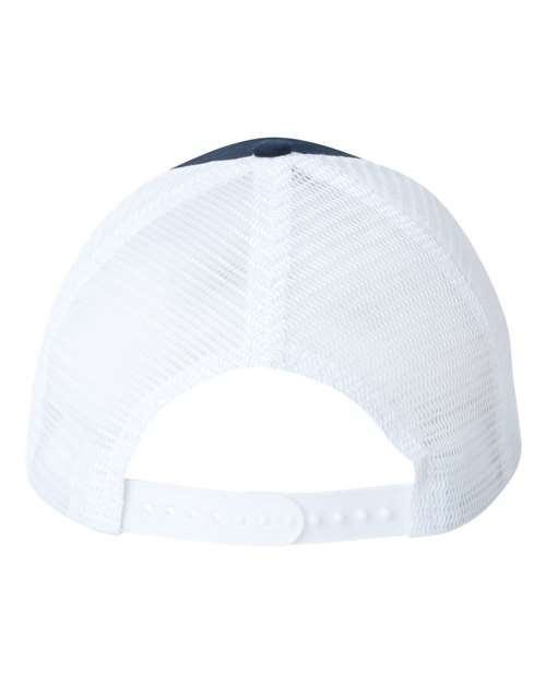 Mesh-Back Twill Trucker Cap - Navy/ White Back
