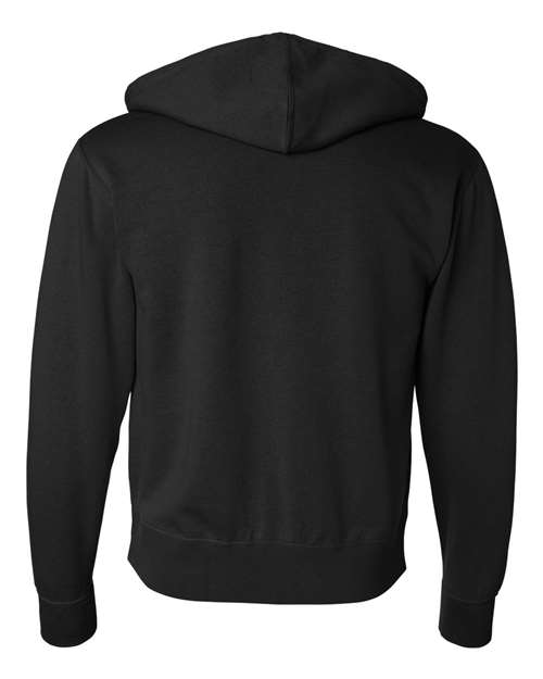 Unisex Lightweight Full-Zip Hooded Sweatshirt - Black Back